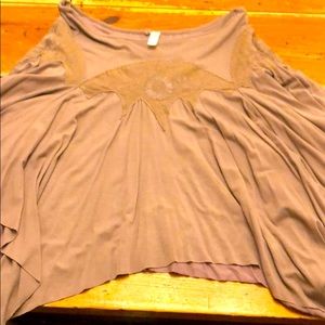 Free People Skirt with lace appliqué.